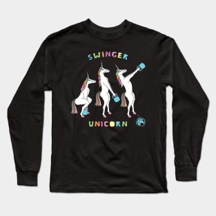 Kettlebell Swinger Unicorn Outline Long Sleeve T-Shirt